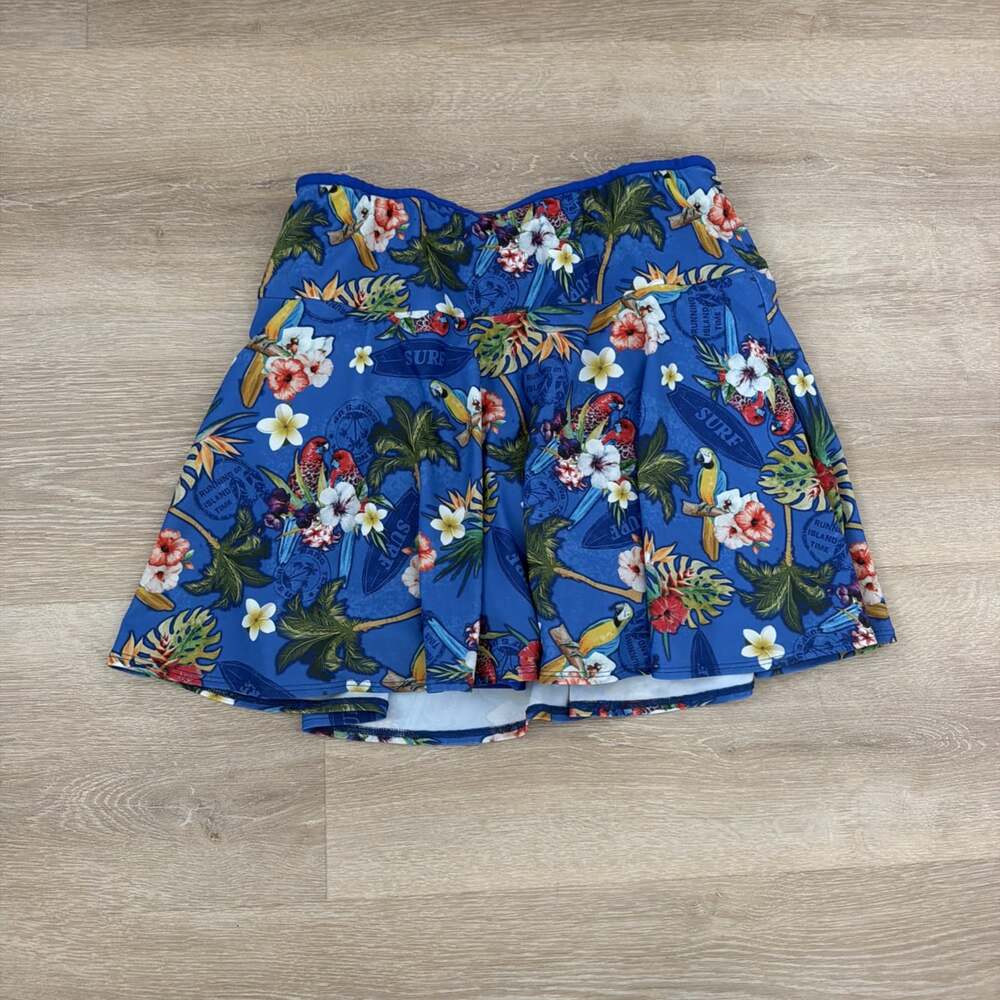 Sparkle Skirts Women's Floral Parrots Running Tennis Skorts Size L
